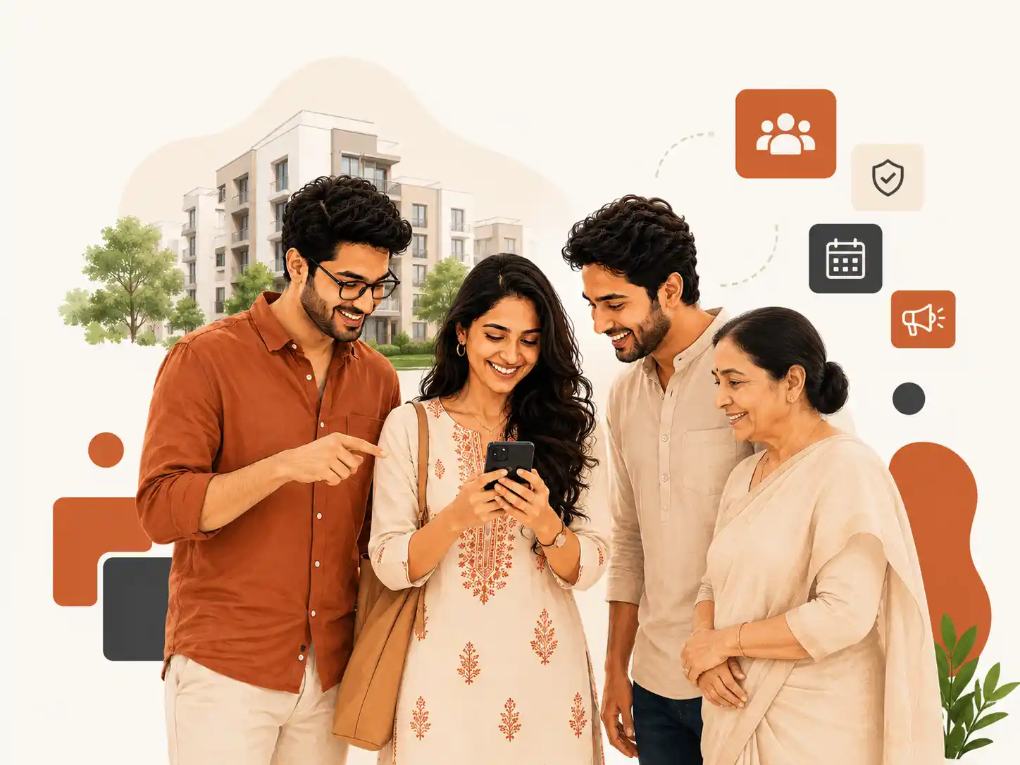 Apartment residents using the Nivas app